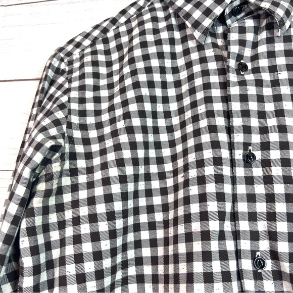 Massimo Dutti Tessuto Italiano Plaid Speckled Long Sleeve Button Down Size S - Picture 4 of 11